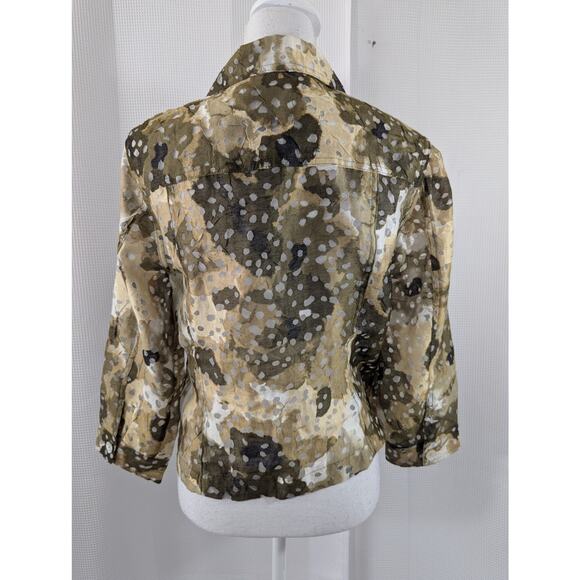 NWOT! RUBY RD. FAVORITES! FALL LEAVES ABSTRACT W/ SHEER "DROPS" JACKET! SZ 10 - Picture 7 of 10